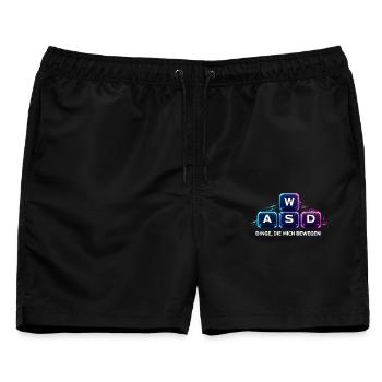 Dinge Die Mich Bewegen WASD PC Gamer - Männer Badeshorts - Schwarz - Vorne - AI Model Male 178 light (178cm)