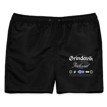 Grindavík Island Streetwear Reise Souvenir - Männer Badeshorts - Schwarz - Vorne - AI Model Male 178 light (178cm)