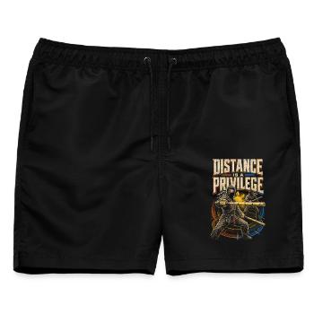 Escrima Arnis Kampfsport Distance Is A Privilege - Männer Badeshorts - Schwarz - Vorne - AI Model Male 178 light (178cm)