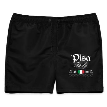 Pisa Italien Streetwear Reise Souvenir - Männer Badeshorts - Schwarz - Vorne - AI Model Male 178 light (178cm)