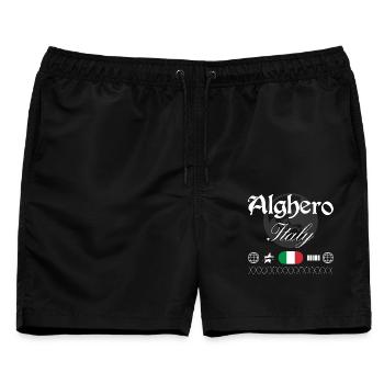 Alghero Italien Streetwear Reise Souvenir - Männer Badeshorts - Schwarz - Vorne - AI Model Male 178 light (178cm)