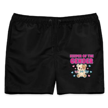 Gender Reveal Hüterin der Gender Babyshower Mama - Männer Badeshorts - Schwarz - Vorne - AI Model Male 178 light (178cm)