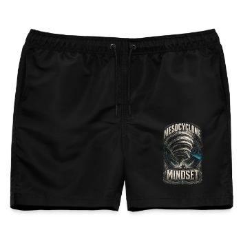 Sturmjäger Meteorologe Mesocyclone Mindset - Männer Badeshorts - Schwarz - Vorne - AI Model Male 178 light (178cm)