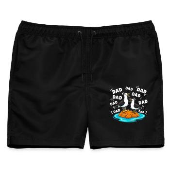 Dad Dad Dad - Lustige Möwen Kinder - Männer Badeshorts - Schwarz - Vorne - AI Model Male 178 light (178cm)