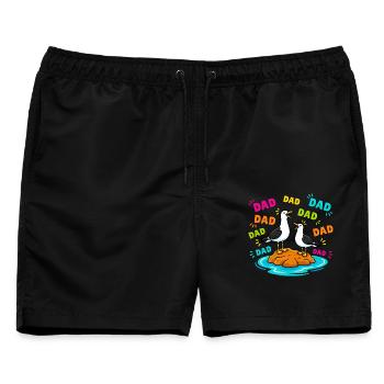 Dad Dad Dad - Lustige Möwen Kinder - Männer Badeshorts - Schwarz - Vorne - AI Model Male 178 light (178cm)