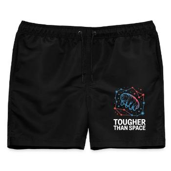 Bärtierchen Motiv Tougher Than Space - Männer Badeshorts - Schwarz - Vorne - AI Model Male 178 light (178cm)