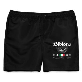 Bibione Italien Streetwear Reise Souvenir - Männer Badeshorts - Schwarz - Vorne - AI Model Male 178 light (178cm)