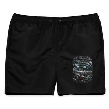 Sturmjäger Meteorologe - Männer Badeshorts - Schwarz - Vorne - AI Model Male 178 light (178cm)