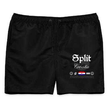 Split Kroatien Streetwear Reise Souvenir - Männer Badeshorts - Schwarz - Vorne - AI Model Male 178 light (178cm)