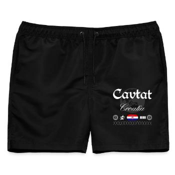 Cavtat Kroatien Streetwear Reise Souvenir - Männer Badeshorts - Schwarz - Vorne - AI Model Male 178 light (178cm)