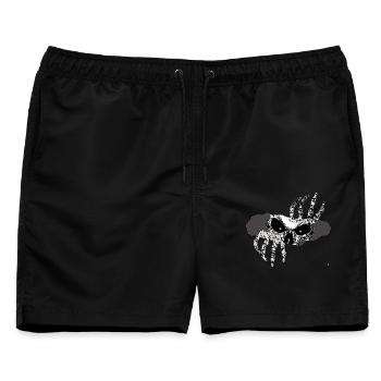 Schädelklauen im Schatten - Männer Badeshorts - Schwarz - Vorne - AI Model Male 178 light (178cm)