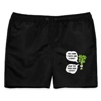 Sellerie-Seifen-Witz-Tee - Männer Badeshorts - Schwarz - Vorne - AI Model Male 178 light (178cm)
