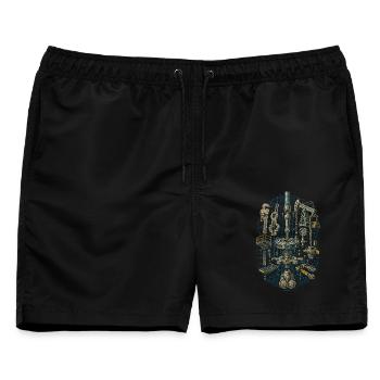 Bohrinsel Ölplattformarbeiter - Männer Badeshorts - Schwarz - Vorne - AI Model Male 178 light (178cm)