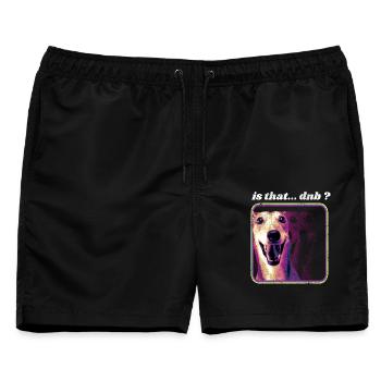 Ist das DnB – Humor Rave Ensemble Drum and Bass - Männer Badeshorts - Schwarz - Vorne - AI Model Male 178 light (178cm)