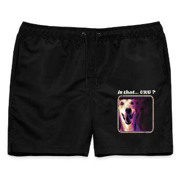 UKG UK Garage Rave Outfit – Rave Festival Outfit - Männer Badeshorts - Schwarz - Vorne - AI Model Male 178 light (178cm)
