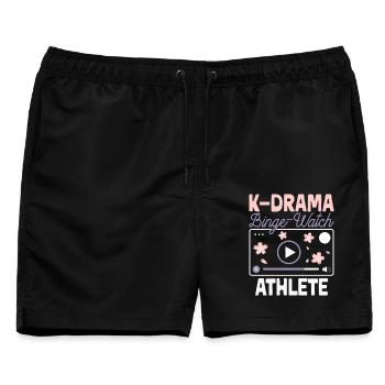 K-drama Serien-marathon Koreanische Serien - Männer Badeshorts - Schwarz - Vorne - AI Model Male 178 light (178cm)