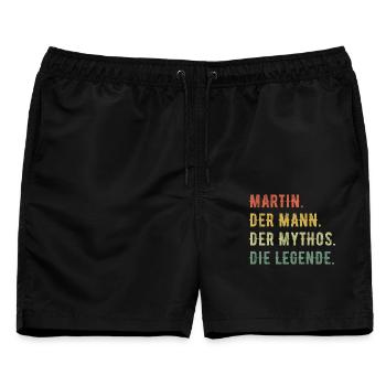 Martin Vorname Der Mann Der Mythos Die Legende - Männer Badeshorts - Schwarz - Vorne - AI Model Male 178 light (178cm)