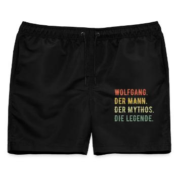 Wolfgang Vorname Der Mann Der Mythos Die Legende - Männer Badeshorts - Schwarz - Vorne - AI Model Male 178 light (178cm)