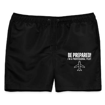 Be prepared pilot - Männer Badeshorts - Schwarz - Vorne - AI Model Male 178 light (178cm)