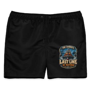 Schleppschiffe Schlepper - Männer Badeshorts - Schwarz - Vorne - AI Model Male 178 light (178cm)