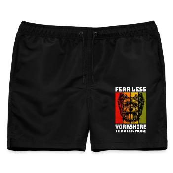 Yorkshire Terrier Yorkshire Terrier - Männer Badeshorts - Schwarz - Vorne - AI Model Male 178 light (178cm)
