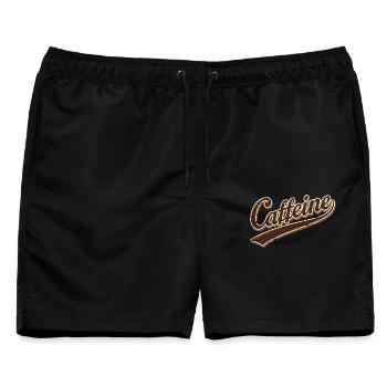 Koffein Retro-Skript - Männer Badeshorts - Schwarz - Vorne - AI Model Male 178 light (178cm)