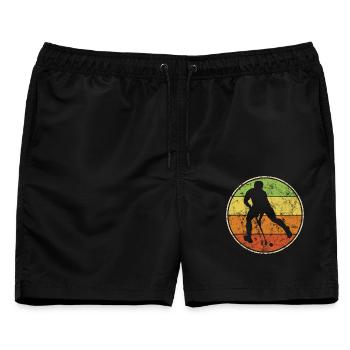 Hockey Feldhockey Hallenhockey Männer Retro - Männer Badeshorts - Schwarz - Vorne - AI Model Male 178 light (178cm)