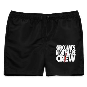 Groom’s Nightmare Horror Crew Design - Männer Badeshorts - Schwarz - Vorne - AI Model Male 178 light (178cm)