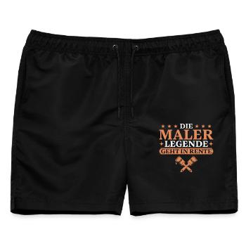 Maler im Ruhestand Handwerker Abschiedsgeschenk - Männer Badeshorts - Schwarz - Vorne - AI Model Male 178 light (178cm)