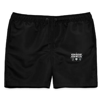 Kein Backup Kein Mitleid - Männer Badeshorts - Schwarz - Vorne - AI Model Male 178 light (178cm)