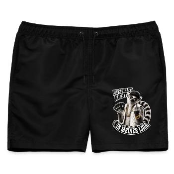 Du spielst nicht in meiner Liga - Männer Badeshorts - Schwarz - Vorne - AI Model Male 178 light (178cm)