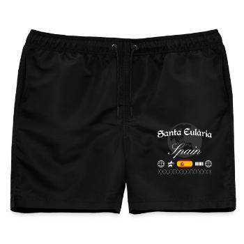 Santa Eulària Spanien Streetwear Reise Souvenir - Männer Badeshorts - Schwarz - Vorne - AI Model Male 178 light (178cm)