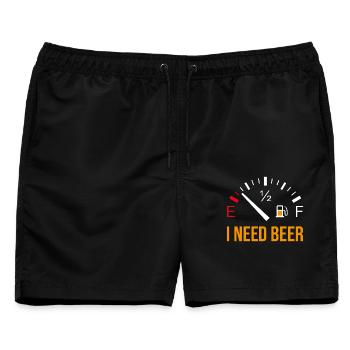 Lustiges Biermotiv „I Need Beer" - Männer Badeshorts - Schwarz - Vorne - AI Model Male 178 light (178cm)