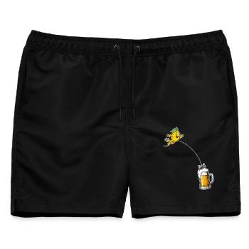Radler Bier Lustige Zitrone Und Bierkrug - Männer Badeshorts - Schwarz - Vorne - AI Model Male 178 light (178cm)