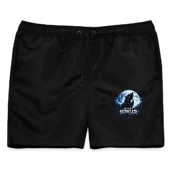 Nachtwolf-Heuler - Männer Badeshorts - Schwarz - Vorne - AI Model Male 178 light (178cm)