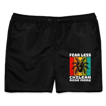 Chile Vogelspinne - Männer Badeshorts - Schwarz - Vorne - AI Model Male 178 light (178cm)