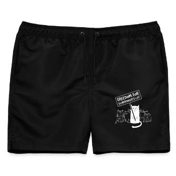 Schrödingers Katze Quantenphysik Nerd Geschenk - Männer Badeshorts - Schwarz - Vorne - AI Model Male 178 light (178cm)