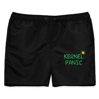 Kernel Panic - IT - Männer Badeshorts - Schwarz - Vorne - AI Model Male 178 light (178cm)