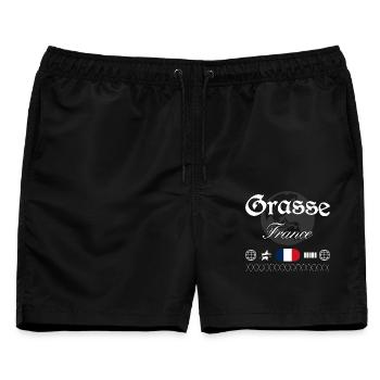 Grasse Frankreich Streetwear Reise Souvenir - Männer Badeshorts - Schwarz - Vorne - AI Model Male 178 light (178cm)