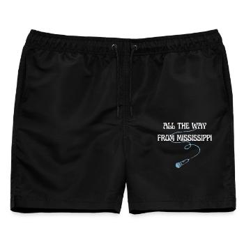 Ganz aus Mississippi – Blues-Konzert-Mikrofon - Männer Badeshorts - Schwarz - Vorne - AI Model Male 178 light (178cm)