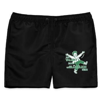 KEIN TALENT ZUM UNGLÜCKLICH SEIN Mann/Junge grün - Männer Badeshorts - Schwarz - Vorne - AI Model Male 178 light (178cm)