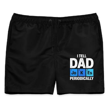 Papa macht regelmäßig Witze - Männer Badeshorts - Schwarz - Vorne - AI Model Male 178 light (178cm)