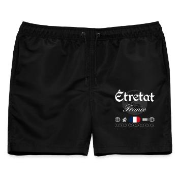 Étretat Frankreich Streetwear Reise Souvenir - Männer Badeshorts - Schwarz - Vorne - AI Model Male 178 light (178cm)