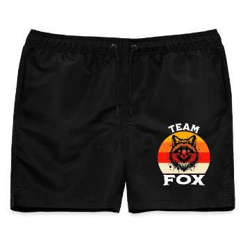 Team Rotfuchs Fuchs - Männer Badeshorts - Schwarz - Vorne - AI Model Male 178 light (178cm)