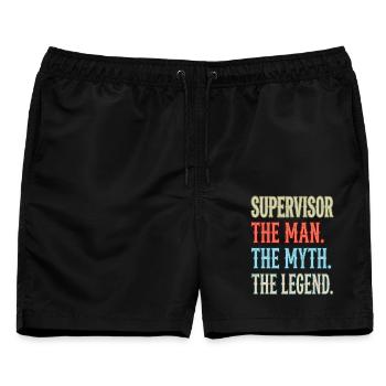 Supervisor the Man the Myth the Legend - Männer Badeshorts - Schwarz - Vorne - AI Model Male 178 light (178cm)