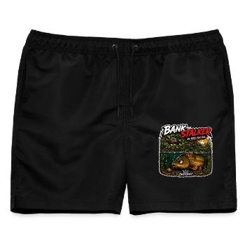Karpfenfischer-Ufer-Stalker - Männer Badeshorts - Schwarz - Vorne - AI Model Male 178 light (178cm)