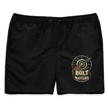 Armbrust Armbrustschütze Bolt Flight Matters - Männer Badeshorts - Schwarz - Vorne - AI Model Male 178 light (178cm)