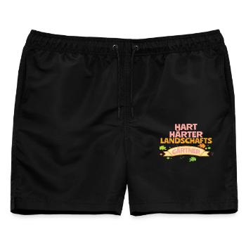 Hart Härter Landschaft Gärtner Spruch Design - Männer Badeshorts - Schwarz - Vorne - AI Model Male 178 light (178cm)