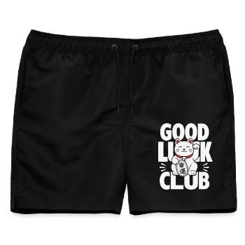 Good Luck Club Lucky Cat - Männer Badeshorts - Schwarz - Vorne - AI Model Male 178 light (178cm)