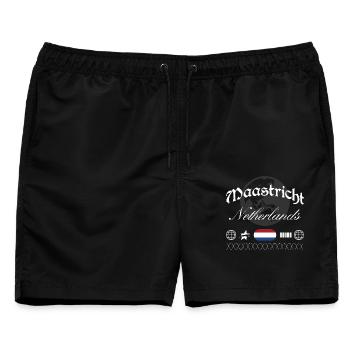 Maastricht Niederlande Streetwear Reise Souvenir - Männer Badeshorts - Schwarz - Vorne - AI Model Male 178 light (178cm)